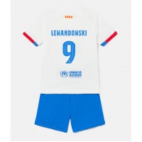 Koszulka piłkarska Barcelona Robert Lewandowski #9 Strój wyjazdowy dla dzieci 2023-24 tanio Krótki Rękaw (+ Krótkie spodenki)